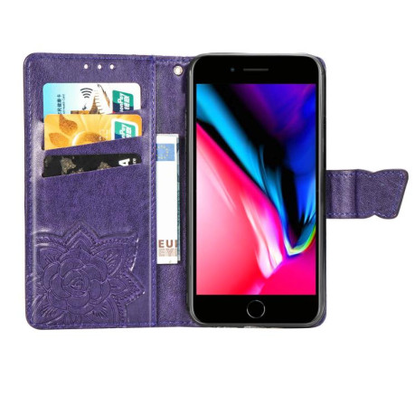 Чохол-книжка Butterfly Love Flower Embossed для iPhone 16e - фіолетовий