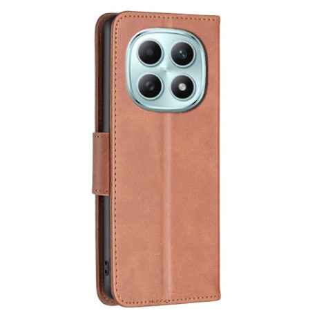 Чехол-книжка Lambskin Texture Pure Color на Xiaomi Redmi Note 15 Pro 4G Global 165.8mm — коричневый