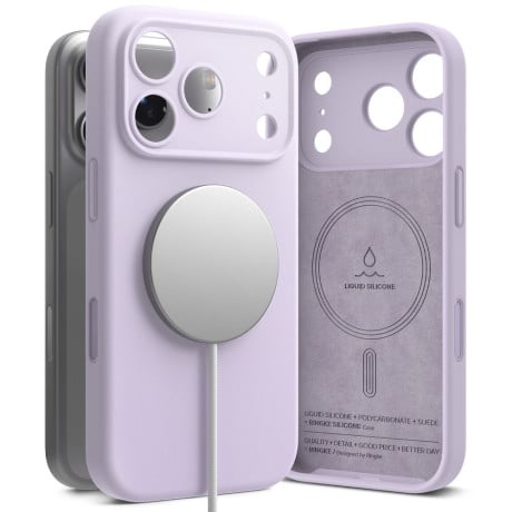 Оригинальный силиконовый чехол Ringke Silicone Magnetic с MagSafe на iPhone 17 Pro - Purple