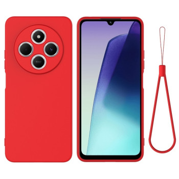 Силиконовый чехол Solid Color Liquid Silicone на Xiaomi Redmi 14C 4G/Poco C75/Redmi A4 5G - красный