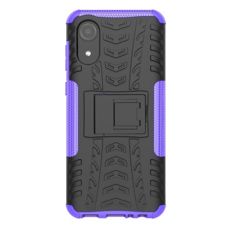 Протиударний чохол Tire Texture на Samsung Galaxy A03 Core - чорно-фіолетовий