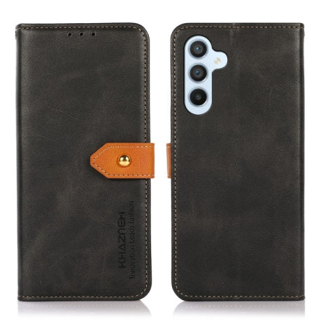 Чехол-книжка KHAZNEH Dual-color Cowhide для Samsung Galaxy A36 5G - черный