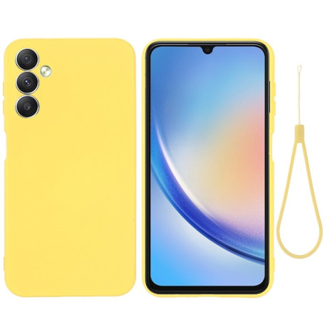 Силіконовий чохол Solid Color Liquid Silicone для Samsung Galaxy A24 4G - жовтий