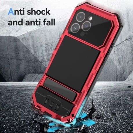 Противоударный чехол R-JUST Life Waterproof для iPhone 16 Pro Max - красный