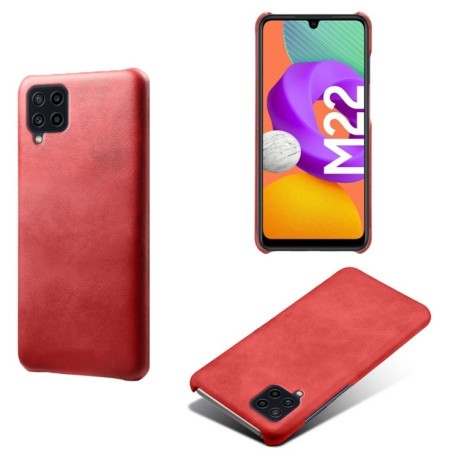 Противоударный чехол Calf Texture для Samsung Galaxy M22 - красный