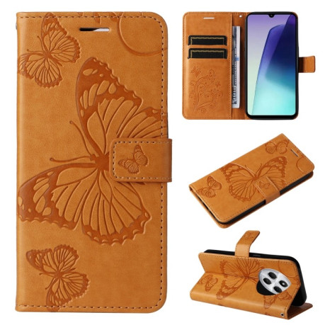 Чохол-книжка Embossed Butterfly для Xiaomi Redmi 14C 4G/Poco C75/Redmi A4 5G - жовтий