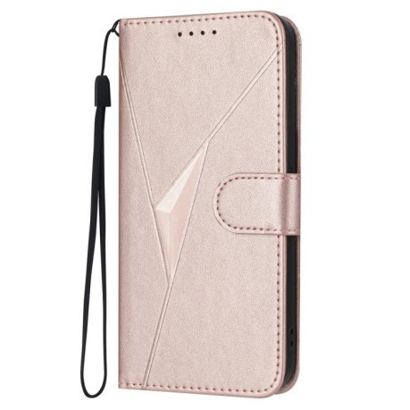 Чехол-книжка Triangle Pattern Buckle Clasp Leather на  Redmi K80 Pro / Xiaomi Poco F7 Ultra - золото