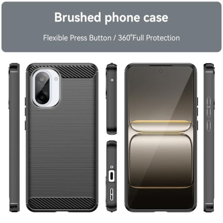Чехол Brushed Texture Carbon Fiber на OnePlus Nord CE5 5G - черный