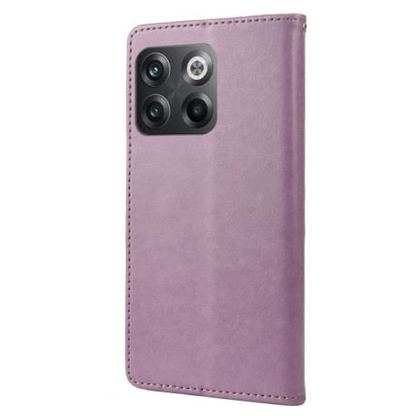 Чохол-книжка Butterfly Flower Pattern для OnePlus 10T - світло-фіолетовий
