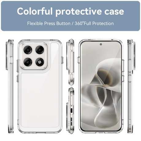 Протиударний чохол Colorful Acrylic Series з кольоровою силіконовою боковиною на Motorola Edge 70 Pro 5G — прозорий