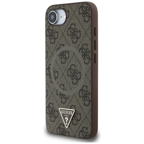 Оригінальний чохол Guess 4G Ring Triangle Logo MagSafe для iPhone 16e - Brown