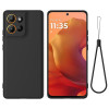 Силиконовый чехол Solid Color Liquid Silicone на Motorola Moto G15 Power - черный