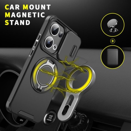 Противоударный чехол Sliding Camshield Ring Holder для OPPO Reno13 5G Global - синий