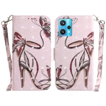 Чехол-книжка 3D Colored Horizontal для Realme 9 Pro Plus/ Realme 9 4G - Butterfly High-heeled