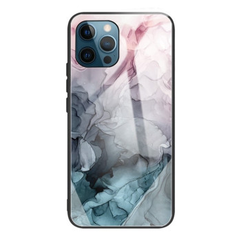 Противоударный стеклянный чехол Marble Pattern для iPhone 13 Pro - Abstract Light Pink