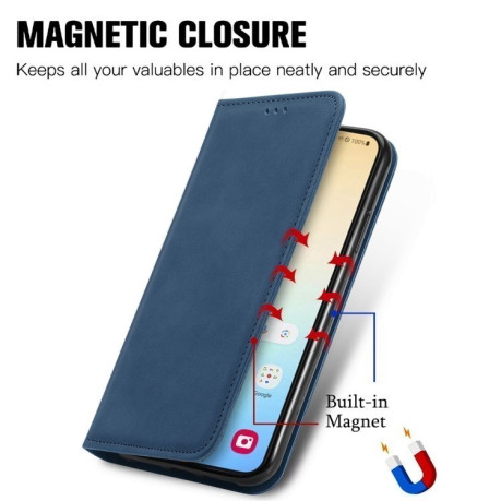 Чехол-книжка Retro Skin Feel Business Magnetic для Samsung Galaxy S25+ 5G - синий