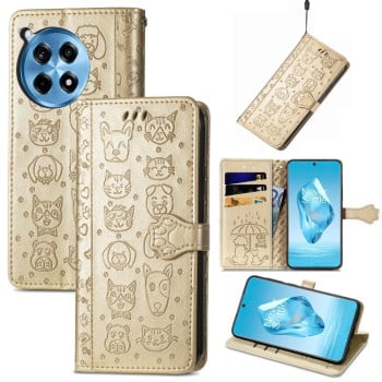 Чохол-книжка Cat and Dog для OnePlus Ace 3 Pro - золотий