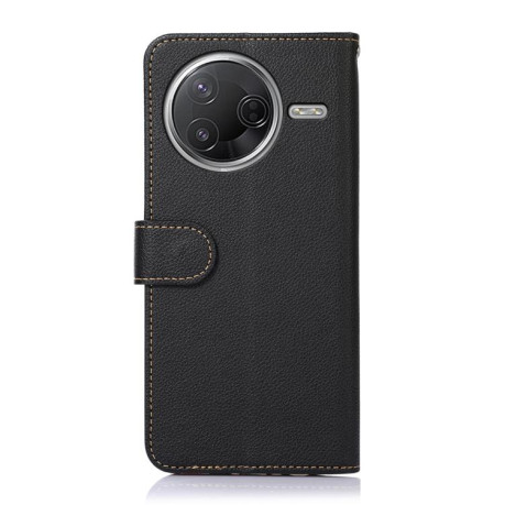 Чехол-книжка KHAZNEH Litchi Texture для Xiaomi Poco F7 Pro / F7 Ultra - черный