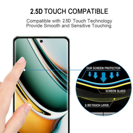 Захисне скло 9H HD 3D Curved (Edge Glue) для Realme 11 Pro 5G/11 Pro+ 5G