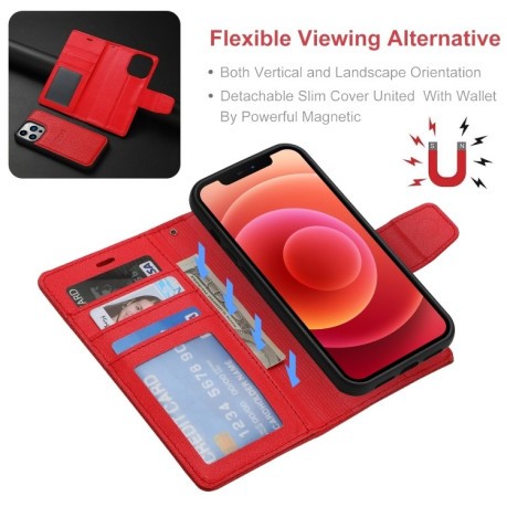 Чехол-книжка Magnetic Detachable для iPhone 14 Plus - красный