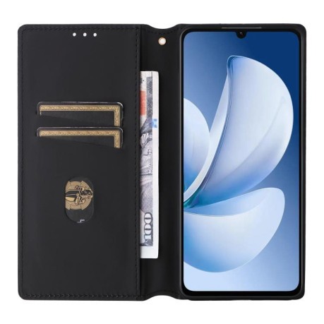 Чохол-книжка Cubic Grid з фактурою Calf для Realme Note 70T 4G / 70 4G — червоний