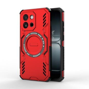 Противоударный чехол Butterfly Armor MagSafe Magnetic Ring Shockproof для OnePlus 13T - красный