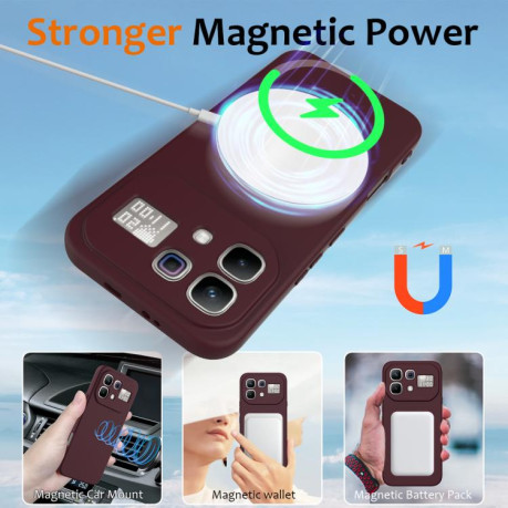 Силиконовый чехол Shockproof Silicone с Magsafe на Infinix Note 60 / 60 Pro 5G — сливовый