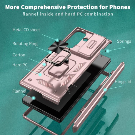 Чехол Sliding Window Hinge на Samsung Galaxy Fold 7 5G - золото