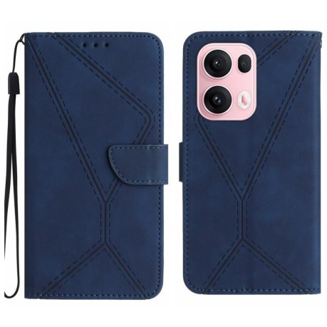 Чохол-книжка Stitching Embossed Leather для OPPO Reno13 Pro Global - синій