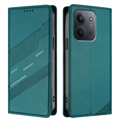Чехол-книжка Embossed Multi-functional Wallet Retro Leather на Xiaomi Redmi 15C 5G / 4G EU 173mm - зеленый
