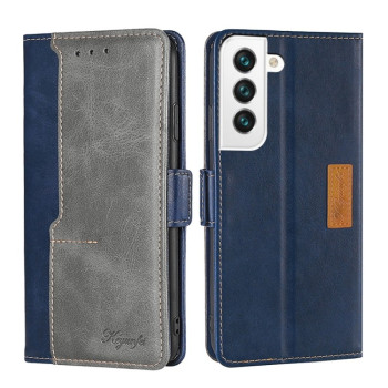 Чехол-книжка Contrast Retro Texture на Samsung Galaxy S22 5G - синий