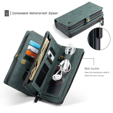 Шкіряний чохол-гаманець CaseMe 018 на iPhone 12 mini - зелений