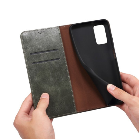 Чехол-книжка Simple Wax Crazy Horse для OnePlus 13 - зеленый