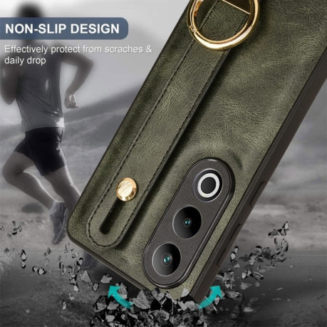 Протиударний чохол Wristband Leather Back для OnePlus Ace 3V - зелений