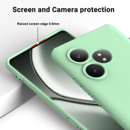 Силиконовый чехол Solid Color Liquid Silicone на Realme GT 6T / GT Neo6 / GT 6 - зеленый
