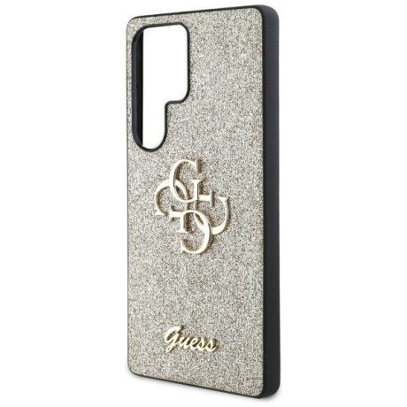 Оригинальный чехол Guess Fixed Glitter Big 4G Metal Logo для Samsung Galaxy S25 Ultra - Gold