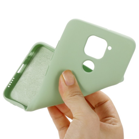 Силиконовый чехол Solid Color Liquid Silicone на Xiaomi Redmi Note 9 / Redmi 10X - зеленый