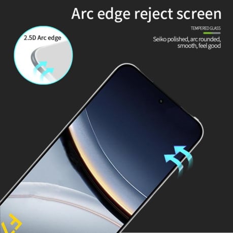 Защитное стекло MOFI 9H 3D Full Screen на Xiaomi Poco F7 - черное