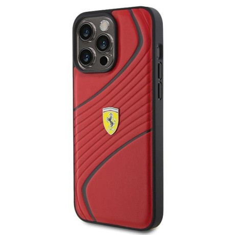 Оригінальний чохол Ferrari Twist Metal Logo case для iPhone 15 Pro Max - red