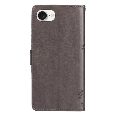 Чохол-книжка Happy Cat Pattern для iPhone 16e - сірий