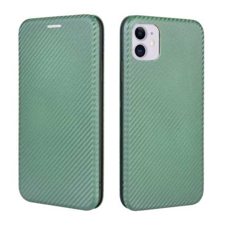 Чехол-книжка Carbon Fiber Texture на iPhone 12 Mini - зеленый