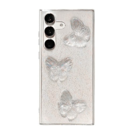 Противоударный чехол Clear Crystal Butterflies для Samsung Galaxy S24 Ultra 5G - прозрачный
