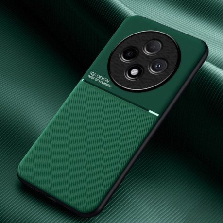 Противоударный чехол Tilt Strip Grain на OPPO Reno12 F/12FS - зеленый