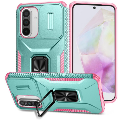 Протиударний чохол Sliding Camshield для Samsung Galaxy A36 - Grey Green + Pink