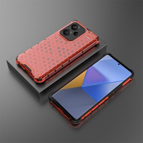 Противоударный чехол Honeycomb на Redmi Note 13 Pro+ - красный