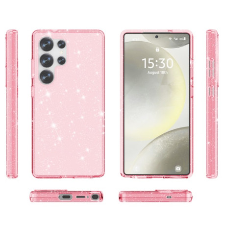 Противоударный чехол Terminator Style Glitter для Samsung Galaxy S25 Ultra 5G - розовый