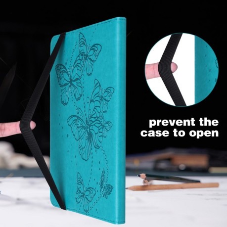 Чехол-книжка Butterfly Rose Embossed для Xiaomi Redmi Pad SE - синий