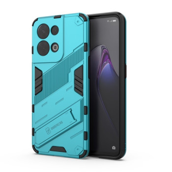 Противоударный чехол Punk Armor с подставкой на OPPO Reno 8 - синий