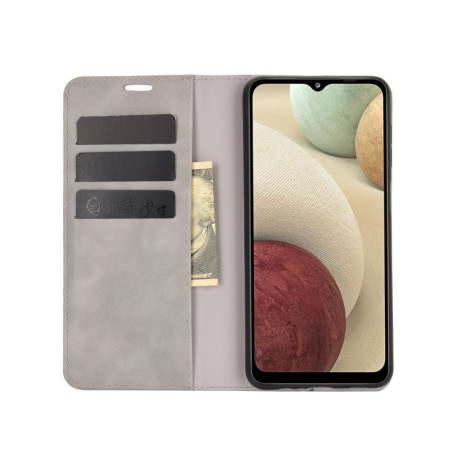 Чехол-книжка Retro-skin Business Magnetic на Samsung Galaxy A12/M12 - серый