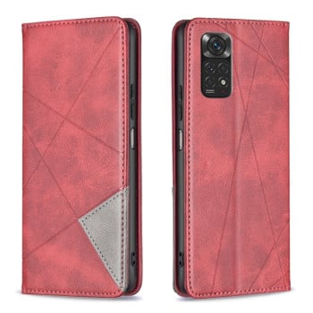 Чехол-книжка Rhombus Texture для Xiaomi Redmi Note 12S 4G / Note 11 - красный